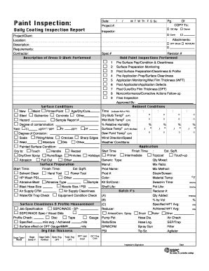 paint inspection report template xls|coating inspection report template.